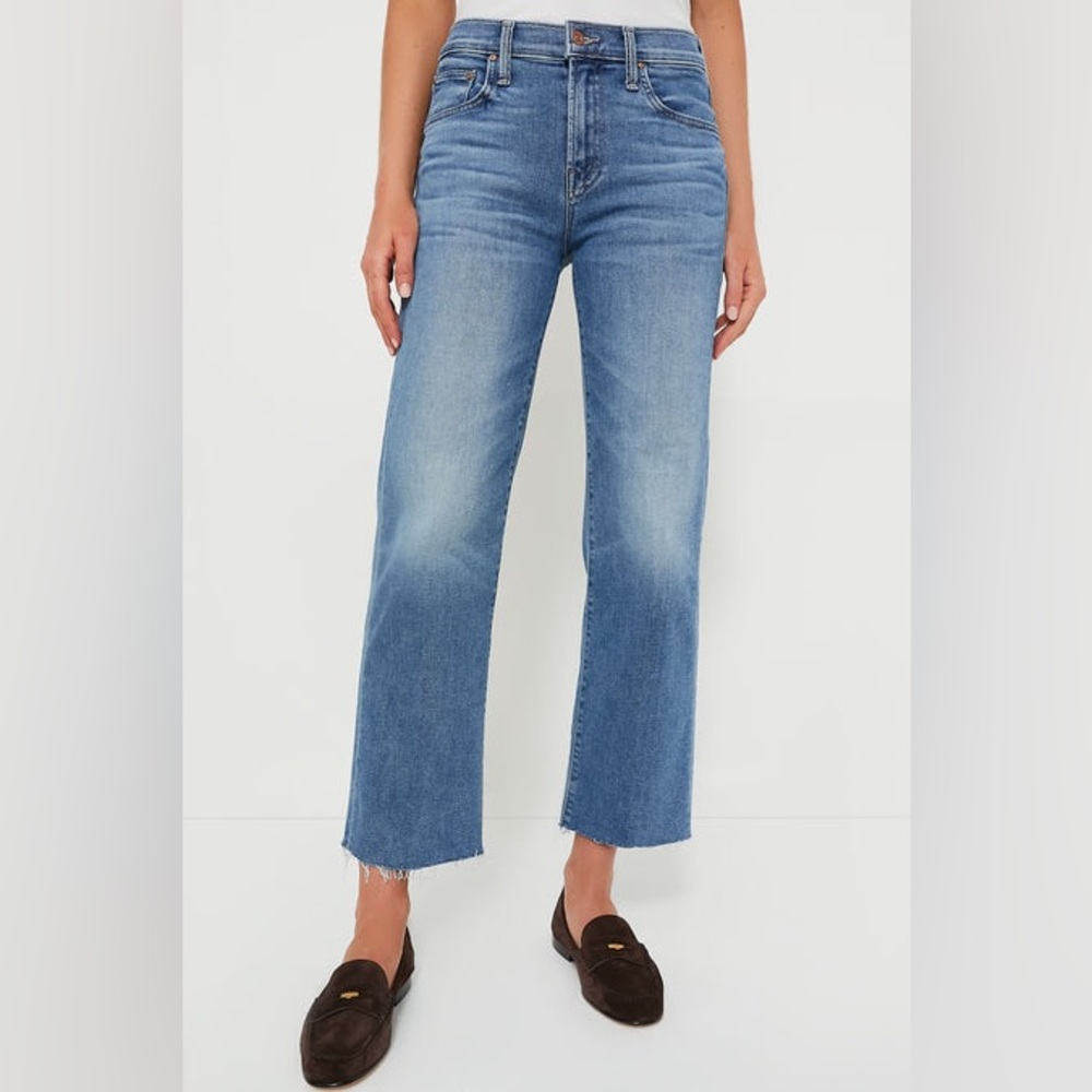BNWT MOTHER The Mid Rise Rambler Zip Ankle Fray in Enjoy the Ride